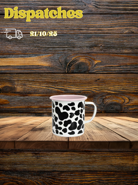 Enamel Mug 350 ml - Cow Print