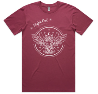 Night Owl Clothing Co Tee ~ Berry