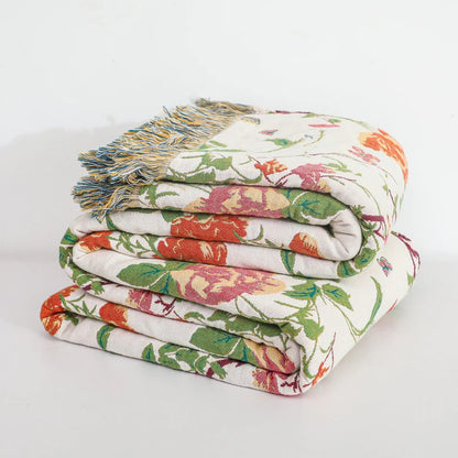 Reversible Boho "Botanica Dream" Summer Blanket