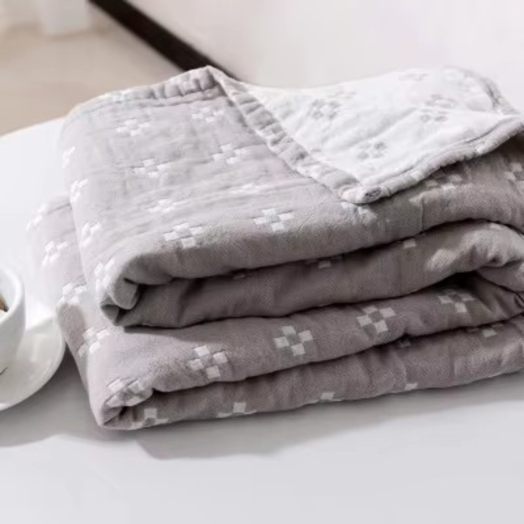 Cotton Mosaic Reversible Summer Throw Blanket