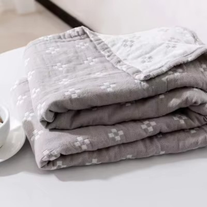 Cotton Mosaic Reversible Summer Throw Blanket