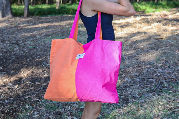 2 Tone Corduroy Tote