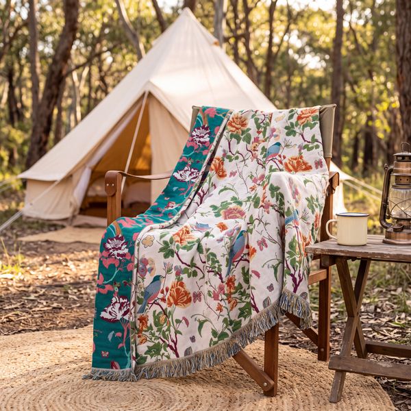 Reversible Boho "Botanica Dream" Summer Blanket