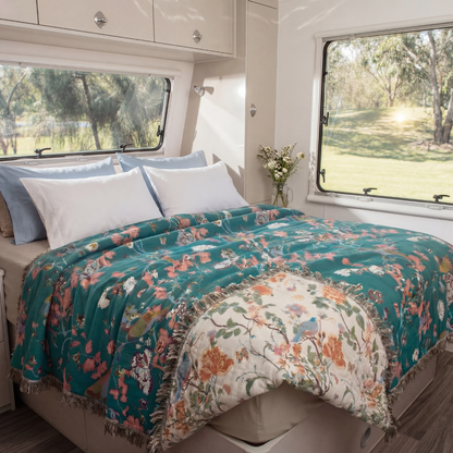 Reversible Boho "Botanica Dream" Summer Blanket
