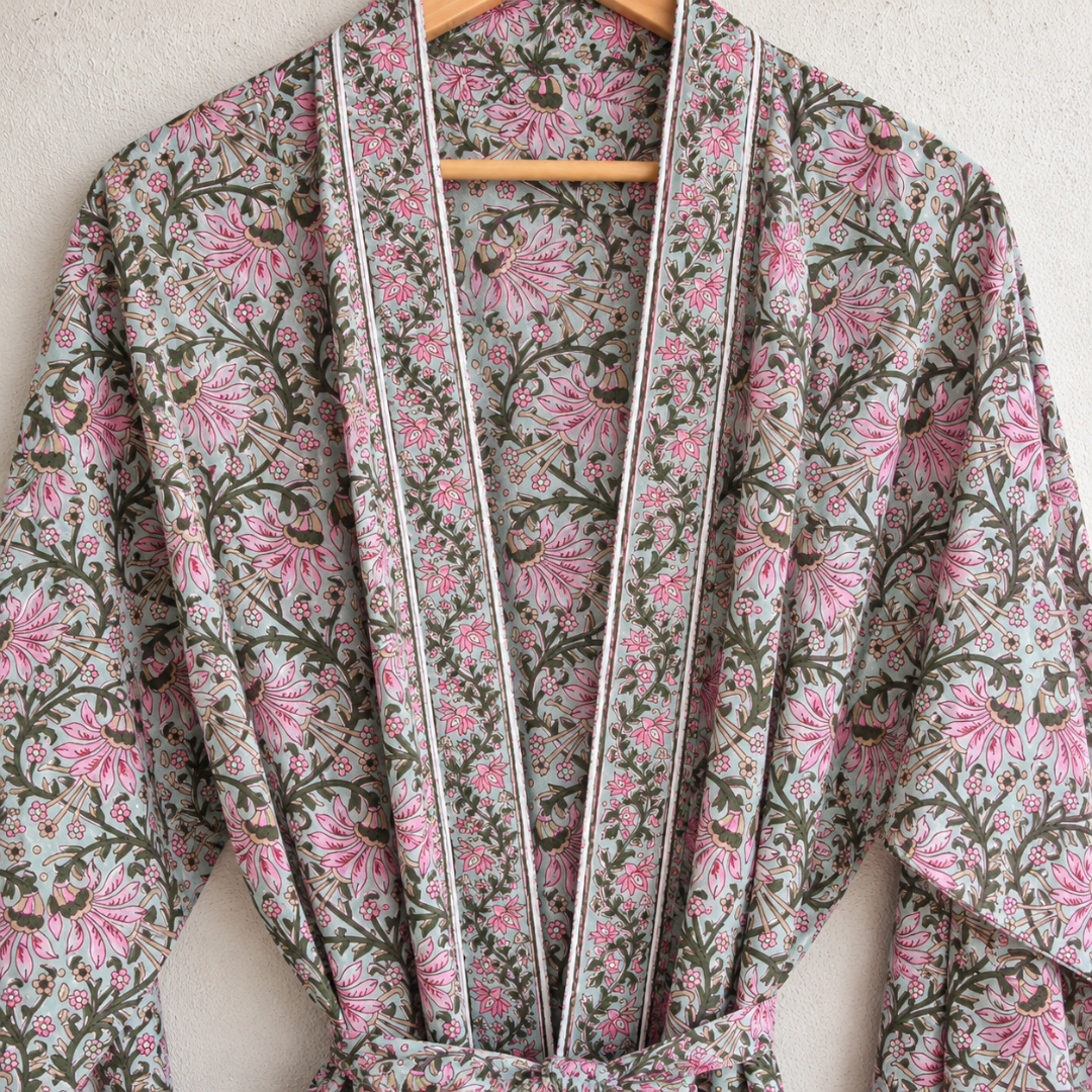 Hand Block Printed ~ Cotton Voile Kimonos