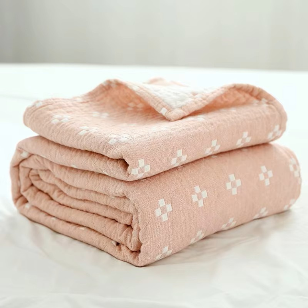 Cotton Mosaic Reversible Summer Throw Blanket