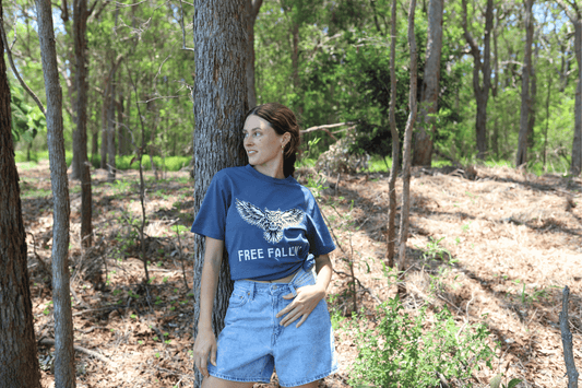 Free Falln' Tee ~ Petrol Blue