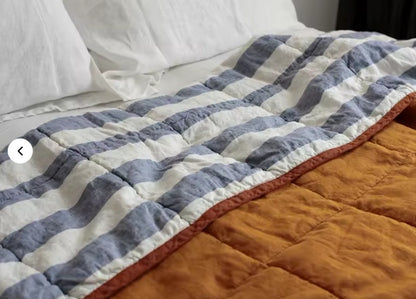 "Sienna" French Flax Linen Quilt