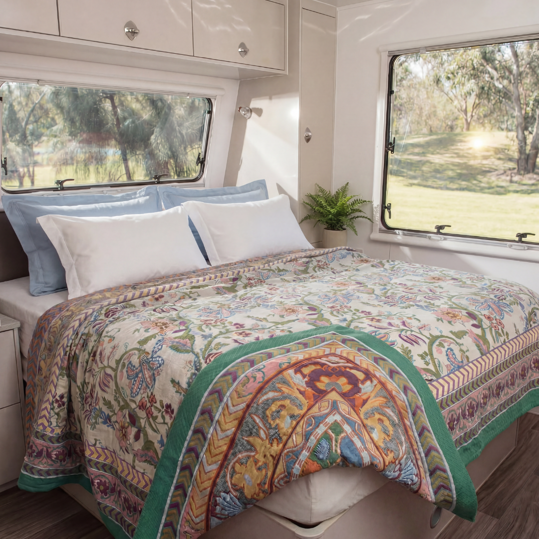 Reversible Boho "Gypsy Bloom" ~ Summer Blanket