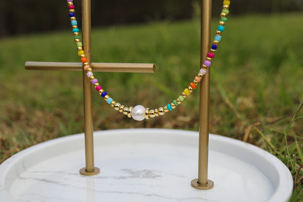 Japanese Toho Bead with Freshwater Pearl Choker