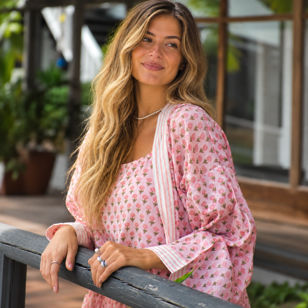 Hand Block Printed ~ Cotton Voile Kimonos