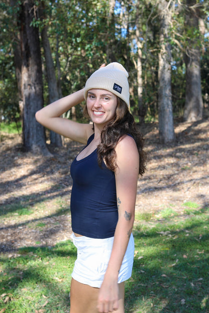 Organic Cotton & Merino Wool Ribbed Beanie