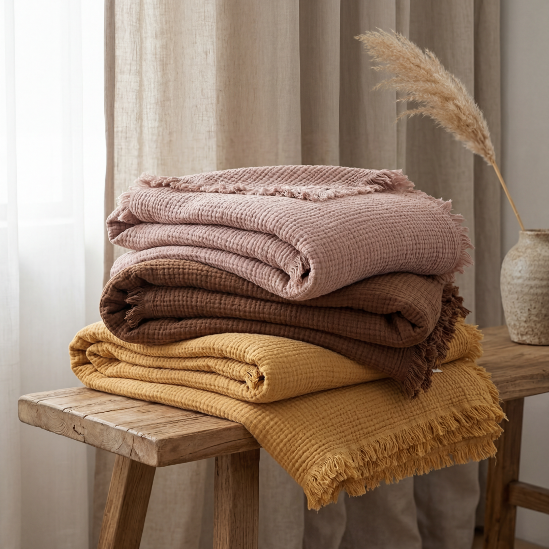 Cotton Muslin Crinkle Blanket