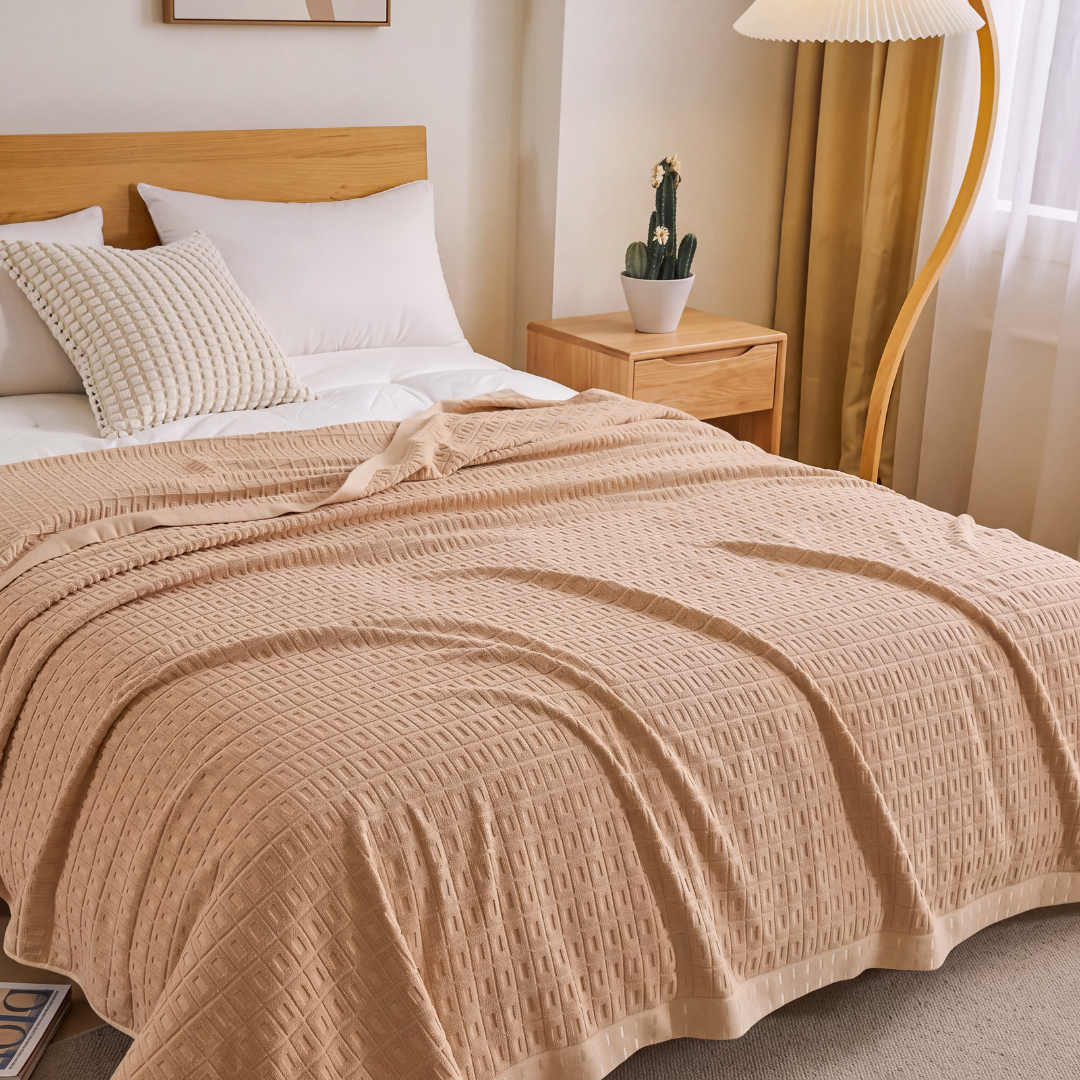 Waffle Cotton Summer Throw Blanket