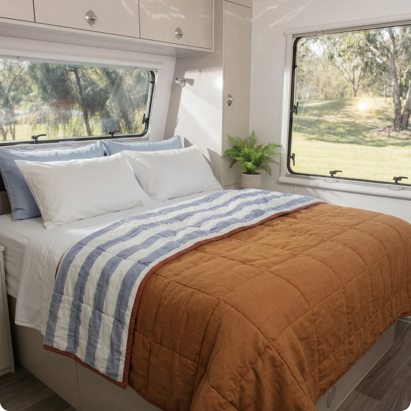 "Sienna" French Flax Linen Quilt
