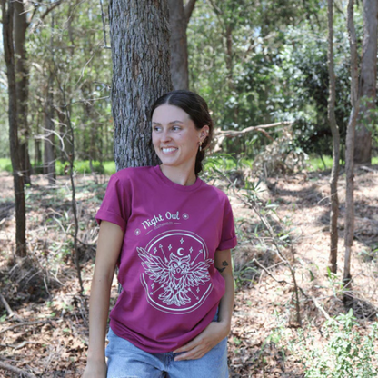 Night Owl Clothing Co Tee ~ Berry