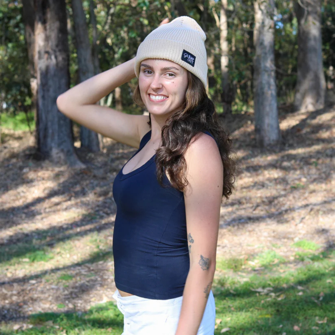 Organic Cotton & Merino Wool Ribbed Beanie