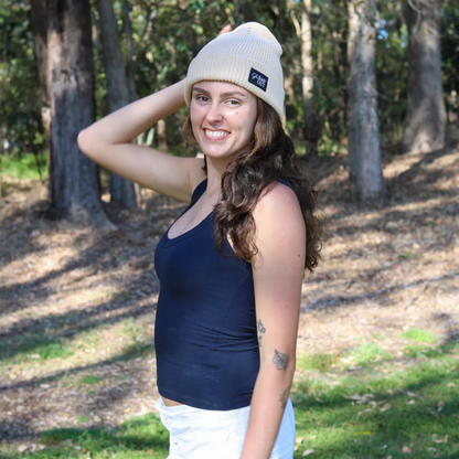 Organic Cotton & Merino Wool Ribbed Beanie