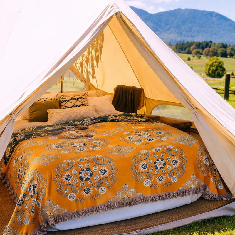 Reversable Boho "Amber Dune" Summer Blanket
