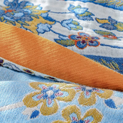 Reversible Boho "Saffron Sky" Summer Blanket