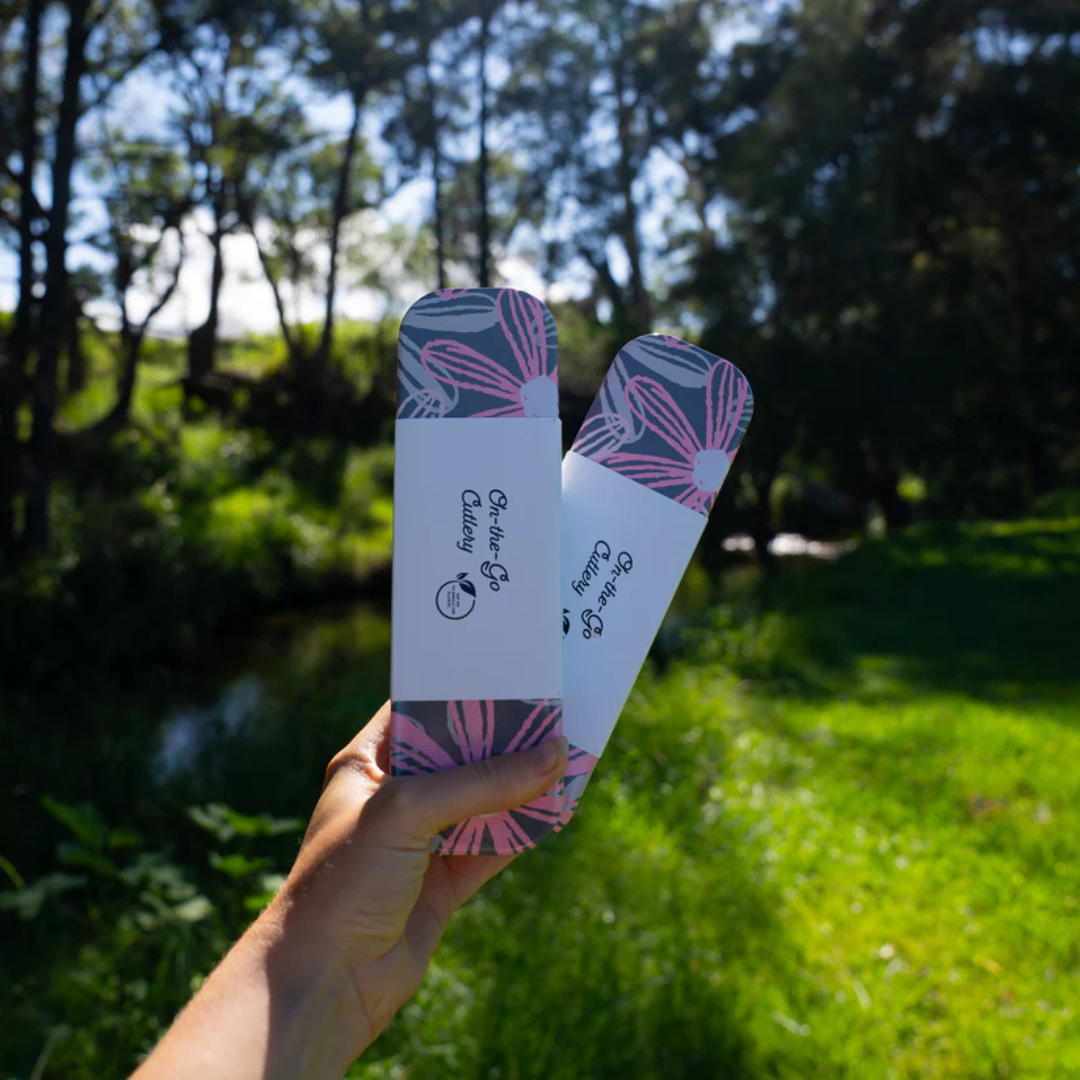 Portable Cutlery Set - Pink Blossom