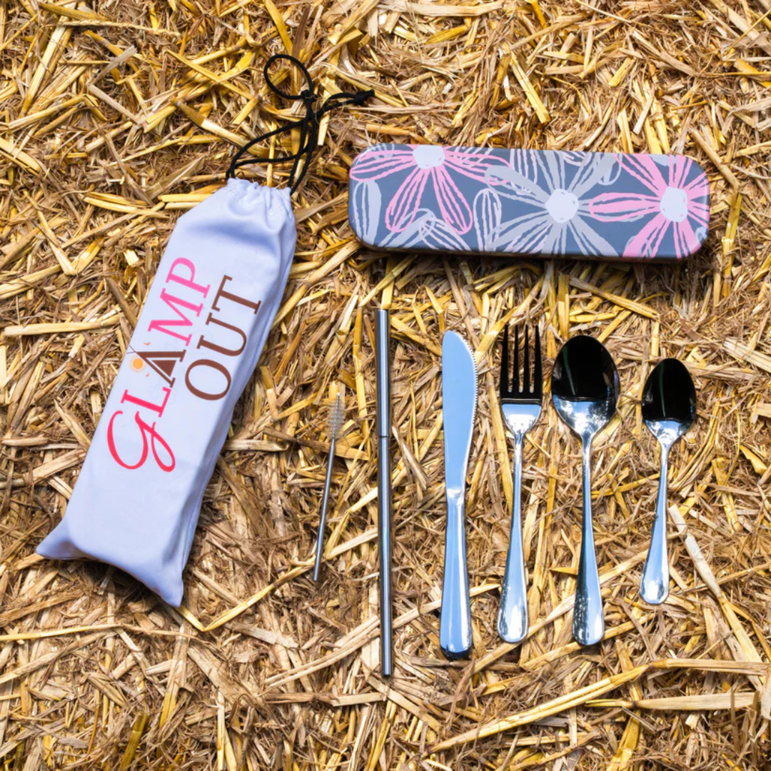 Portable Cutlery Set - Pink Blossom