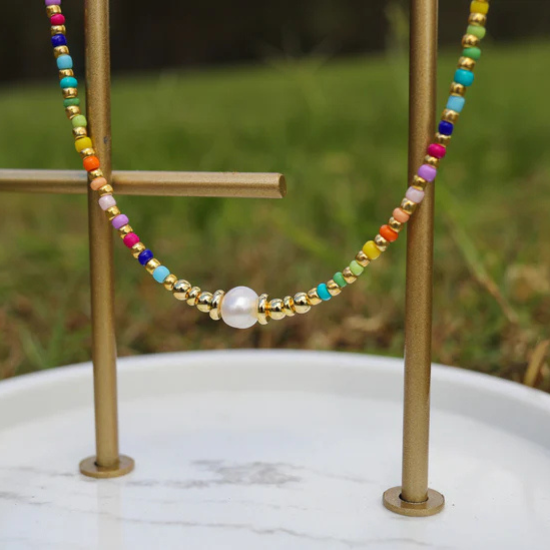 Japanese Toho Bead with Freshwater Pearl Choker