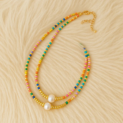 Japanese Toho Bead with Freshwater Pearl Choker