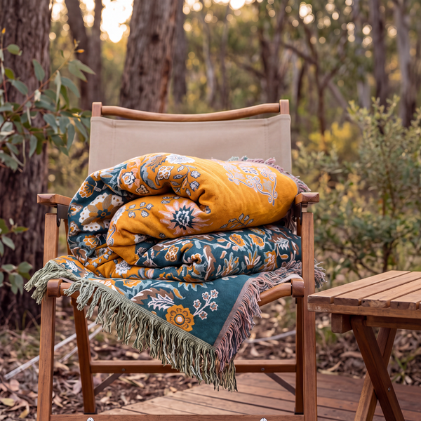 Reversible Boho "Amber Dune" Summer Blanket (low stock)