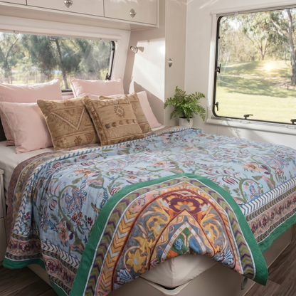 Reversible Boho "Gypsy Bloom" ~ Summer Blanket